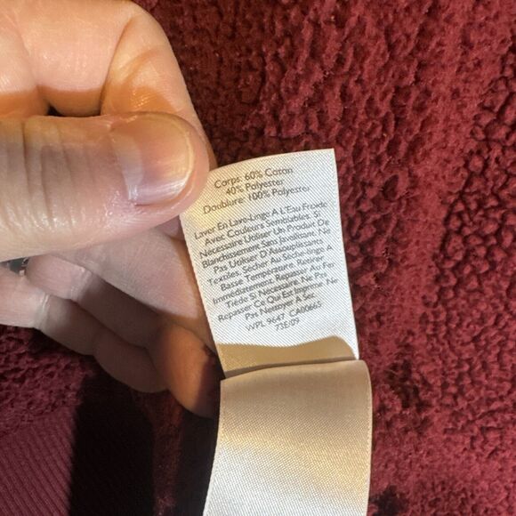 Eddie Bauer Sherpa Lined Hoodie Women's Size Medium‎ Burgundy Pockets Outdoor - Picture 7 of 15